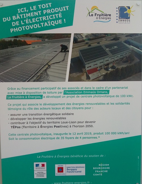 Inauguration centrale photovoltaïque la Fruitiere à Energies Emmaüs Ornans